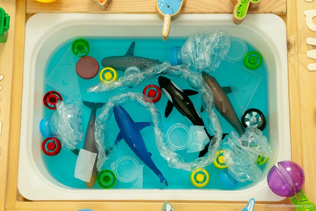 Recycling Sensory Bin Ideas Earth Day