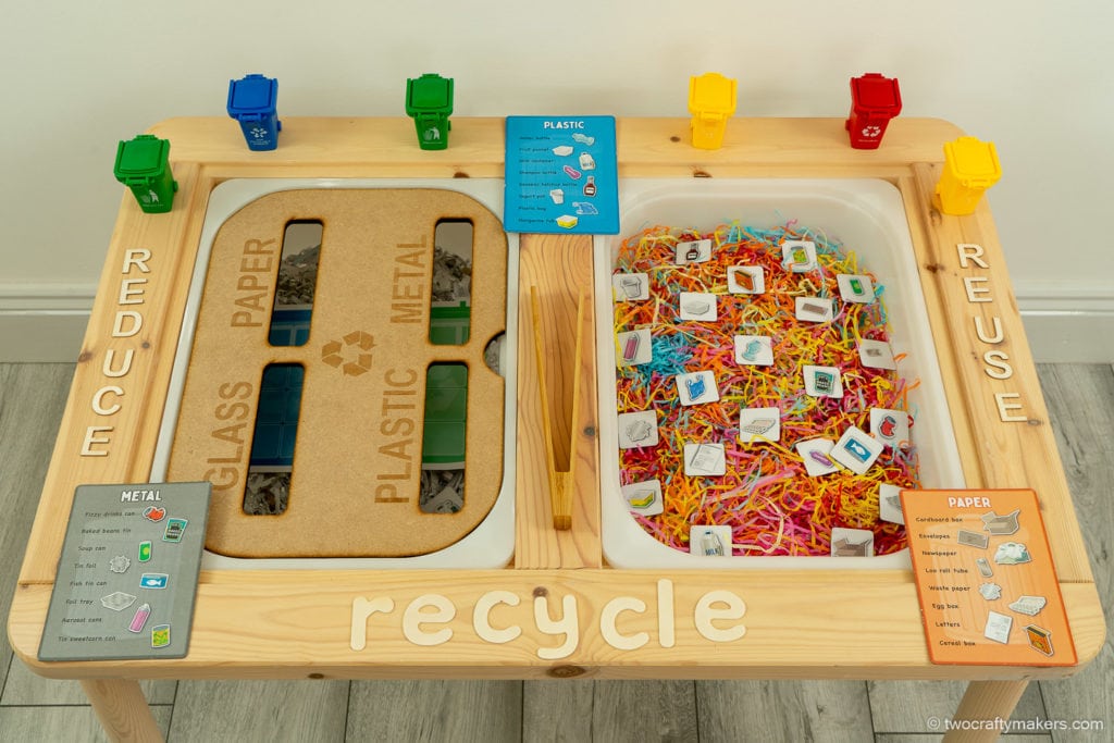Recycling Sensory Bin Ideas Earth Day