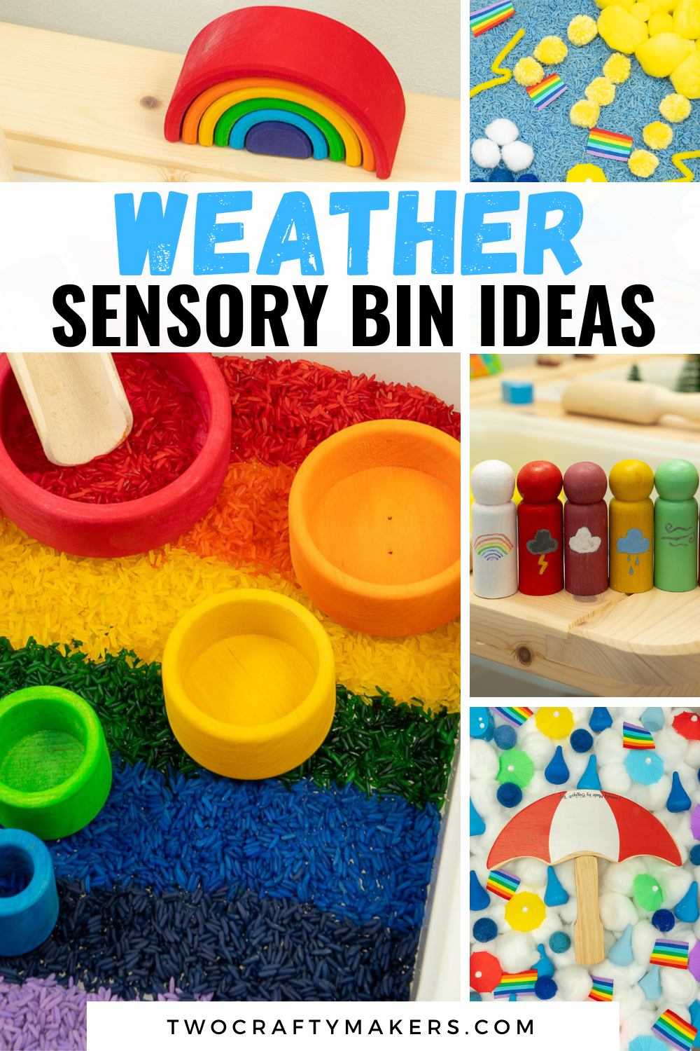 5 Fun Weather Sensory Bin Ideas! Two Crafty Makers